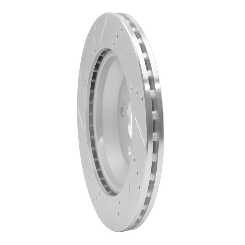 Mercedes-Benz S450 Brake Rotor (1) - Rear Right - R1 Concepts - Drilled & Slotted - Silver - `15-`21